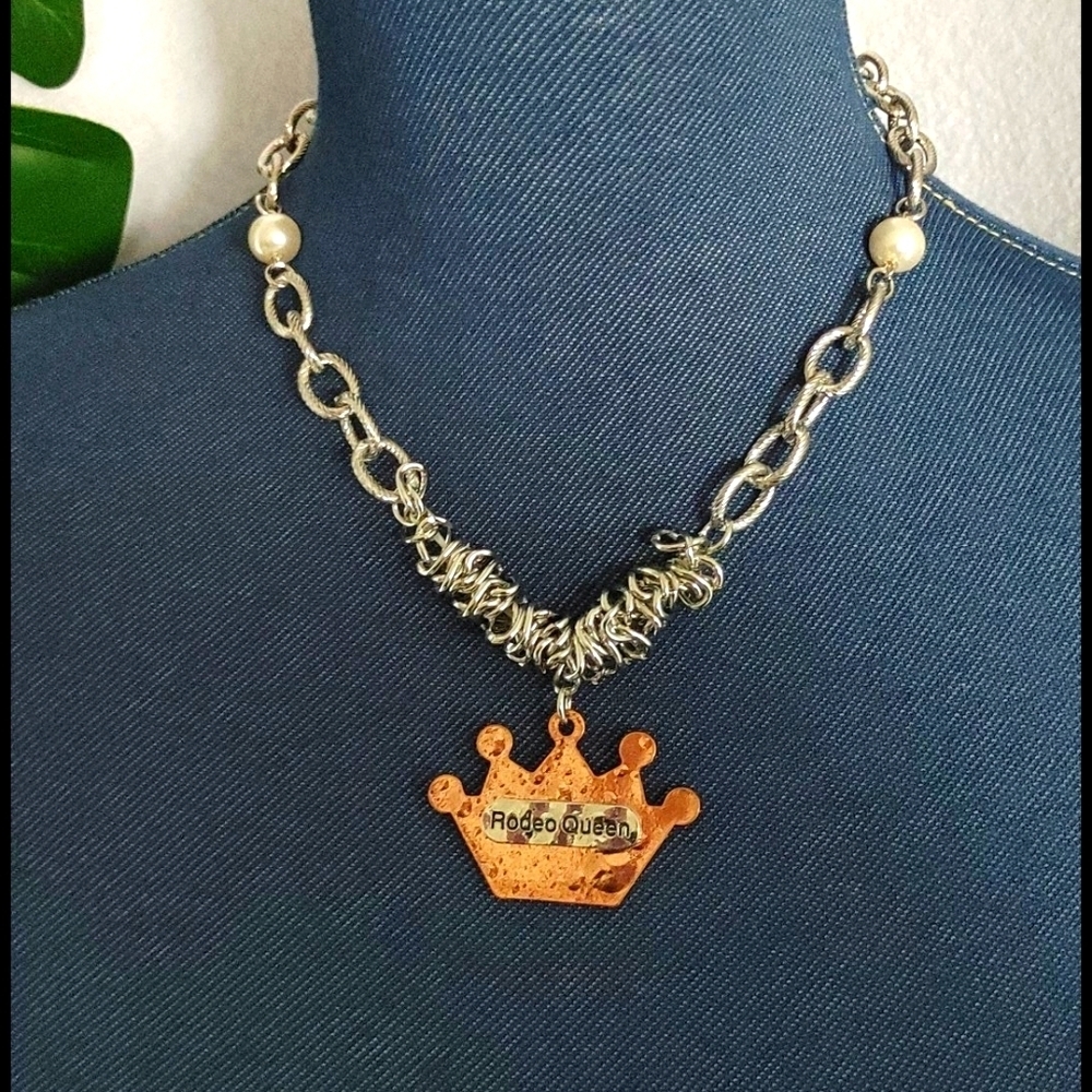 Rodeo Queen Crown Chain  Necklace Set